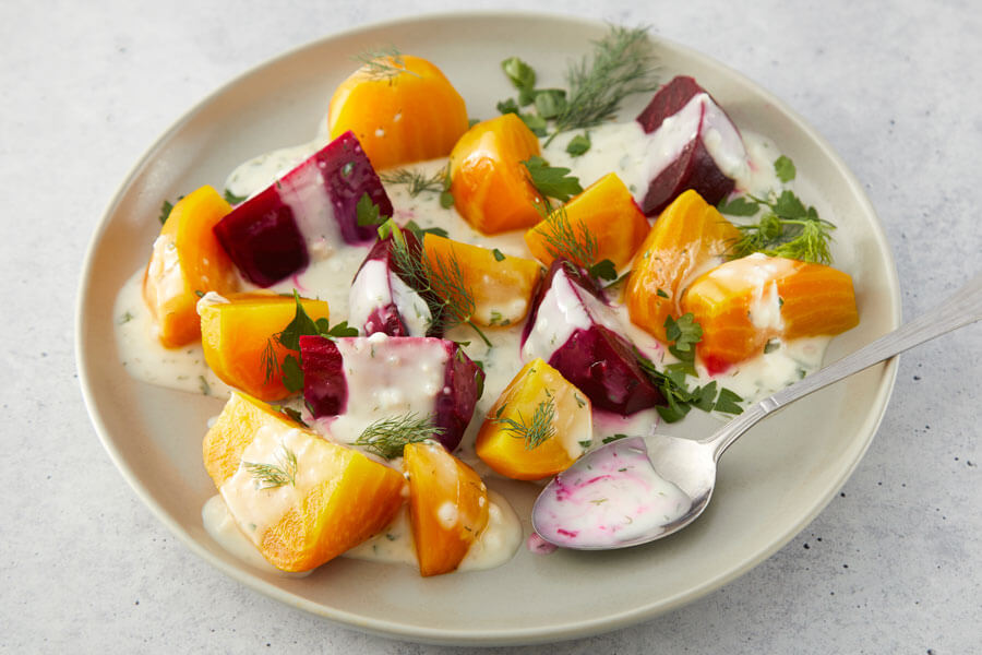Roasted Beets with Herbed Goat Cheese recipe